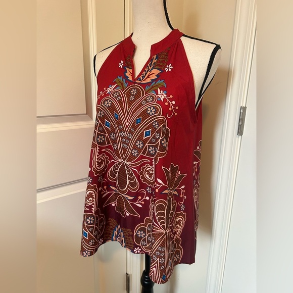 Red Sleeveless Boho Top tunic - Picture 2 of 2